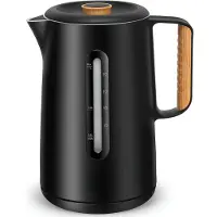 Vali Waterkoker - 1.7 Litre - Met Afneembaar Deksel - RVS Waterkoker - Zwart - 20cm x 16cm x 20cm