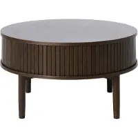 Nest of Nora Ronde salontafel Nina - Ø85 cm - Eikenhout fineer - Met opbergruimte - Espresso