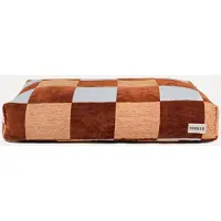 DOGGUO Hondenkussen BLOCK-BED-BROWN/BEIGE/BLUE-M