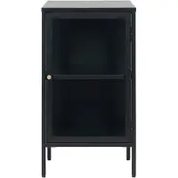 Nest of Nora Metalen dressoir Maja - met glazen deur - Opbergkast - Zwart
