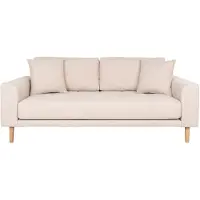 Nest of Nora 2,5 zits bank Inra - Met twee kussens en houten poten - Beige