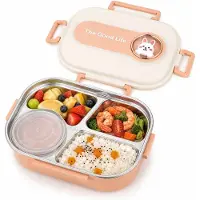 VHV - Broodtrommel - Lunchbox - Lunchbox met Soepkom & Deksel - 28x20x9.5 cm - Lekvrije Broodtrommel met Silicone Afdichting - Vaatwasserbestendig - BPA-vrij - Ideaal voor Lunch & Picknick