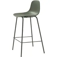 Nest of Nora Set van 2 - Barstoelen met rugleuning Zoey - Metalen frame - Olijfgroen