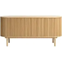 Nest of Nora Dressoir Rana - Ovaal met schuifdeuren en lade - Eiken fineer - Naturel
