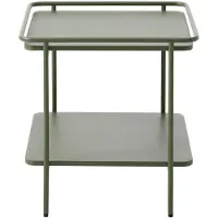 Nest of Nora Bijzettafel vierkant met 2 bladen - 45x45 CM - Metaal - Olijfgroen