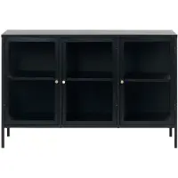 Nest of Nora Metalen dressoir Maja - met glazen deuren - Zwart