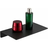 Famanu – Klein metalen wandrek, zwart zwevend rek van 20 cm, ideaal voor wandopslag en tentoonstellingen