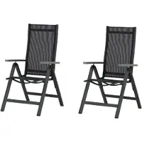 Nest of Nora Set van 2 - Tuinstoelen verstelbaar met armleuningen - Aluminium en textileen - Zwart