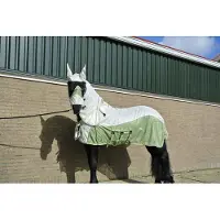 GPD Vliegendeken met losse hals en buikflap, incl. vernieuwd makser met neus flap, Groen/creme wit-145