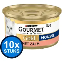 Gourmet 10x - Gold Mousse Zalm - Kattenvoer Natvoer - 85 g