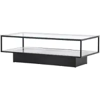 Nest of Nora Glazen salontafel met metalen onderstel - Modern design - Zwart