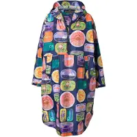 LAURASØN - Dames - Functionele regencape unisex print capuchon - Limoen - Maat 1