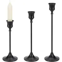 Unyqoos Set van drie vintage metalen kandelaars voor elegante tafeldecoratie