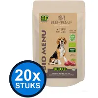 Biofood 20x - Organic Rund Menu Pouch - Hondenvoer Natvoer - 150g