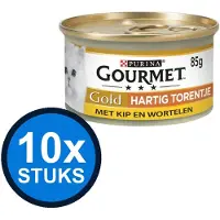 Gourmet 10x Gold - Hartig Torentje Kip & Wortel - Kattenvoer Natvoer - 85g