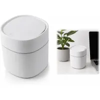 VHV - Mini Prullenbak met Klapdeksel - Compacte Bureau Afvalbak - Voor Kantoor, Badkamer en Slaapkamer