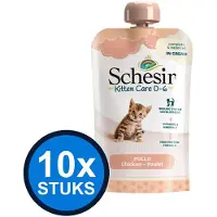 Schesir 10x - Kitten Care 0-6 - Kattenvoer - Natvoer in zakje - Cream Kip - 150g