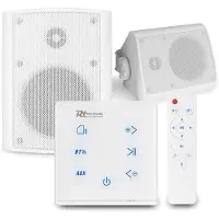 Power Dynamics set van 2 BGO40 speakers met de A50W inbouw versterker - Bluetooth - 2x 20W - Wit
