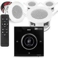 Power Dynamics set van 4 CSBA3L plafondspeakers met de B50B inbouw versterker - Bluetooth - 2x 25W