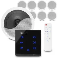 Power Dynamics set van 8 CSPS6 plafondspeakers met de A100B inbouw versterker - Bluetooth - 4x 20W