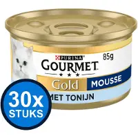 Gourmet 30x Gold - Mousse Tonijn - Kattenvoer Natvoer Blik - 85g