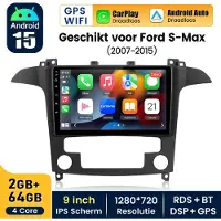 Hexinex Hexinexmarket Autoradio Geschikt Voor Ford S-Max (2007- 2015) - Draadloos CarPlay, Android Auto, GPS Navi, multimediaspeler - 2G+64GB
