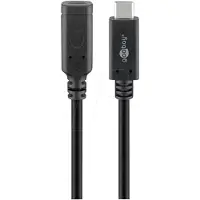 Enzo Goobay USB-C male - USB-C female verlengkabel | 1m zwart - 9550230