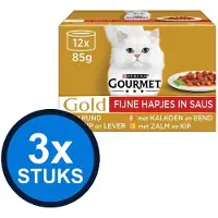 Gourmet 3x - Gold blik fijne hapjes mp 12x85gr
