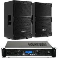 Power Dynamics PDY212 Passieve speakerset met versterker - Ideaal voor horeca - 12 inch - 1400W