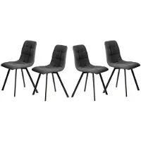 CALICOSY Set van 4 gestoffeerde stoelen chilli