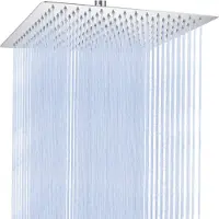 Auralum Max Luxe Regendouchekop XL - Ø20 cm - Vierkant Douchekop - Doucheslang - Waterbesparende - Doucheset - Douchekop Regendouche -Anti-kalk - RVS - Wellness - Chroom