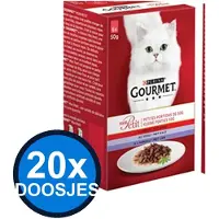 Gourmet 20x - Mon Petit Vlees 6x50g - Kattenvoer Natvoer - 300g
