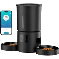Vali Automatische Voerbak - Voerdispenser - Automatische Voerbak Kat - Zwart - 17cm x 17cm x 20cm