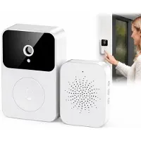 VHV -Video Deurbel - Slimme Deurcamera met HD Nachtzicht en Tweerichtingscommunicatie - Draadloze Elektrische Deuroog en Veiligheidsmonitor voor Huis en Ouderen - Wit