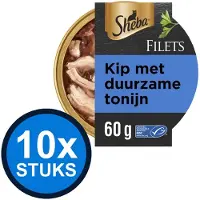 Sheba 10x - Filets Kip & Tonijn - Kattenvoer Natvoer - 60g