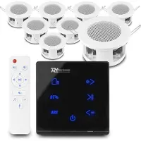 Power Dynamics set van 8 CSBA3L plafondspeakers met de A100B inbouw versterker - Bluetooth - 4x 20W