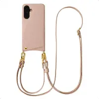 Selencia Nova Telefoonhoes met Koord en Pashouder voor de Samsung Galaxy A56 - Dusty Rose