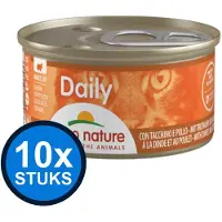 Almo Nature 10x Daily cat blik brokjes kalkoen&kip 85gr