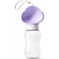 VHV - Honden Drinkfles - 600 ml Waterdispenser met Brede Drinkbak - Voor Reizen