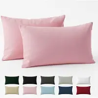 Famanu – Kussensloop 40x60 cm van versterkte katoen, set van 2, kleur rose, strak geweven van 57 draden/cm², gecertificeerd Oeko-Tex