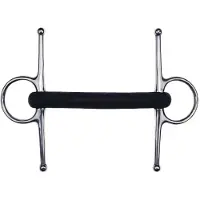 Feeling Stijve Rechte Dikke Full Cheek Rubberen Trens Zilver 13.5 cm