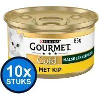 Gourmet 10x Gold - Malse Lekkernijen Kip - Kattenvoer Natvoer - 85g