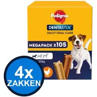 Pedigree 4x - Dentastix Mini Mega Pack Multipack 105-pack - Hondensnacks - 15x110g