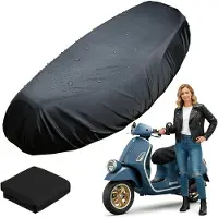 VHV - Motorzadelhoes - Zadelhoes motor - Scooter zadelhoes - Waterdicht - Universeel - UV-bestendig - Beschermhoes voor zadel - Voor motor en e-scooter - Oxford stof - L - Zwart