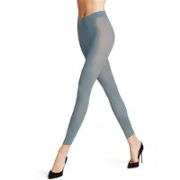Falke Pure Matt eenkleurig materiaal ondoorzichtig 50 DEN legging dames blauw - maat M