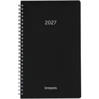 Brepols bureau agenda 2027 - BREFORM [0.516] - POLYPROP - Bureau agenda - 1 dag op 1 pagina - Dagoverzicht - Wire-O - Zwart - 10 x 16.5 cm