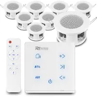 Power Dynamics set van 8 CSBA3L plafondspeakers met de A100W inbouw versterker - Bluetooth - 4x 20W