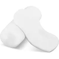 Famanu – Ronde kussenslopen set van 2, met rits, voor nekrolkussens, 40 x 13 cm, wit