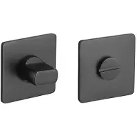 Intergriff Rozet met toilet / badkamersluiting vierkant 55x3 mm ultra dunne rozet van 3mm mat zwart PVD gecoat