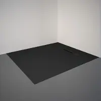 Schulte Receveur De Douche Extra Plat--anthracite-90x100x3,2cm-effet Pierre-ultra Léger-antidérapant
